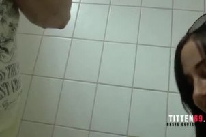 German blowjob and fuck in store restroom
